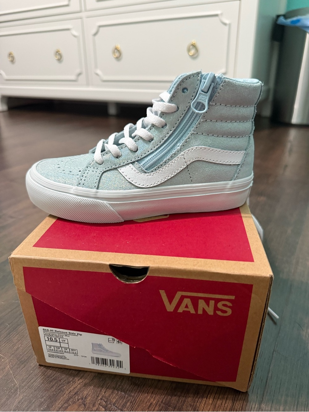 Vans Kids High-Top Sneakers in Pale Blue
